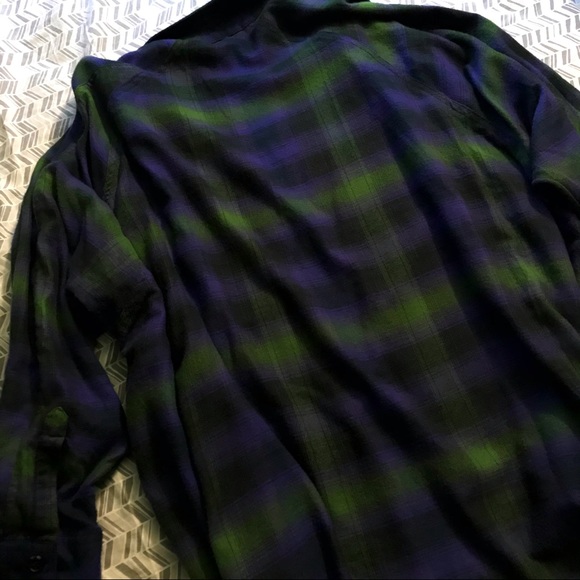 BDG Drapey Flannel Button Down Shirt - Picture 7 of 10